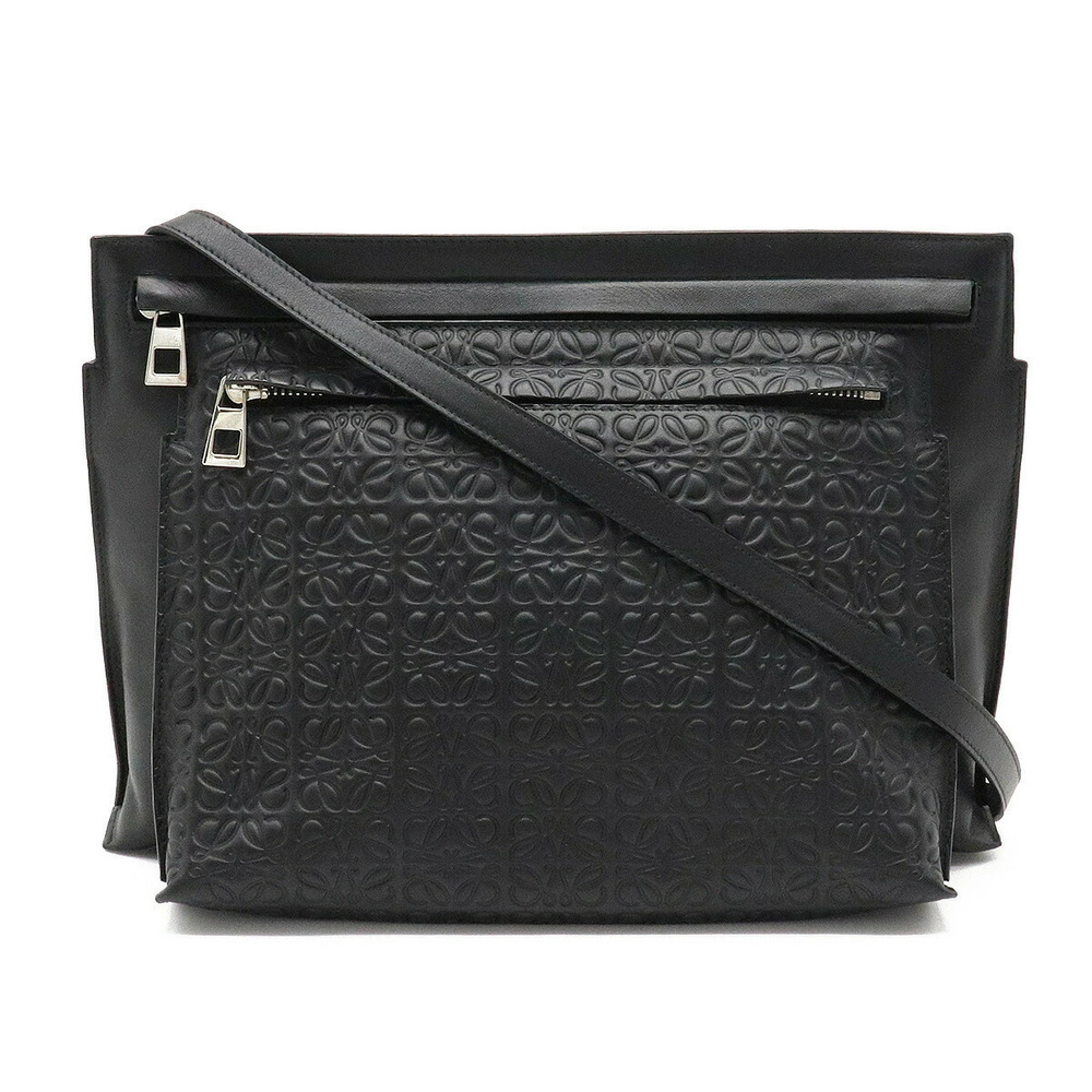 Loewe Repeat Anagram Crossbody Bag Leather Black